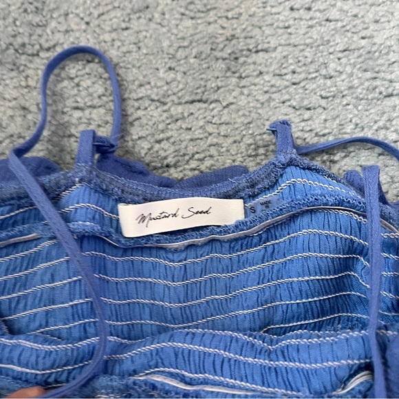 Blue Ruffle Dress by Mustard Seed - Picture 4 of 5